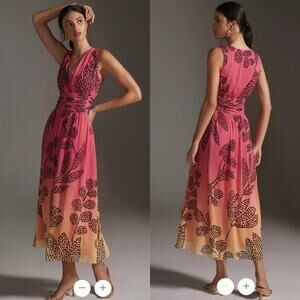 Anthropologie Verb by Pallavi Singhee V-Neck Ombre Maxi Dress Size XXS